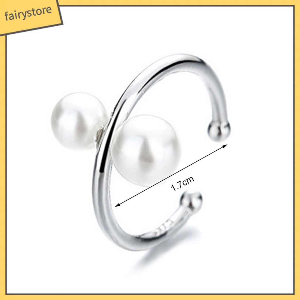 1 Khuyên Kẹp Vành Tai Không Cần Khoan Lỗ Dát Đá Giả Ngọc Trai Thời Trang Cho Nữ