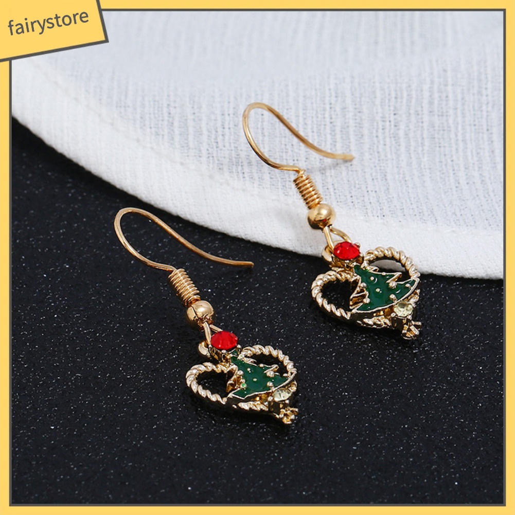 Bông Tai Hình Cây Thông Đính Đá Thời Trang Dành Cho Nữ