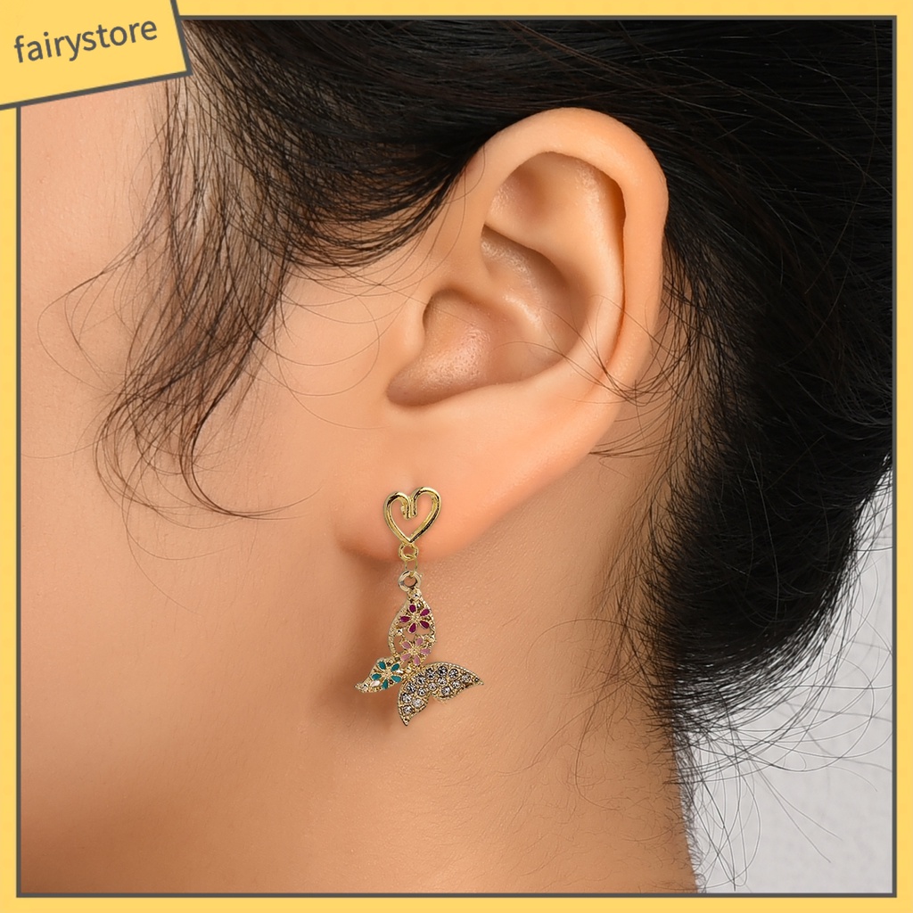 [FRO] 1 Đôi Bông Tai Đinh Tán Thiết Kế Hình Học Dát Đá Lấp Lánh Phong Cách Hoàng Gia Pháp Retro