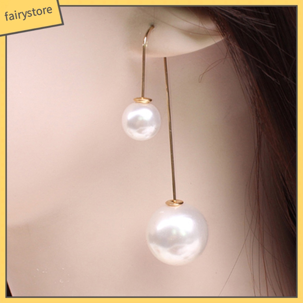 Bông Tai Chữ U Đính Ngọc Trai Giả Thời Trang Dành Cho Nữ