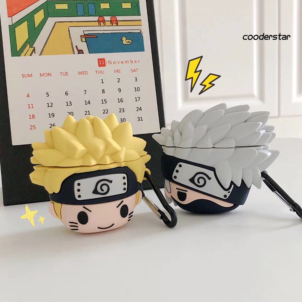 Vỏ Bảo Vệ Hộp Sạc Tai Nghe Bluetooth AirPods 1 / 2 / Pro Bằng Silicon Họa Tiết Hoạt Hình Naruto Kakashi Chống Trầy Xước