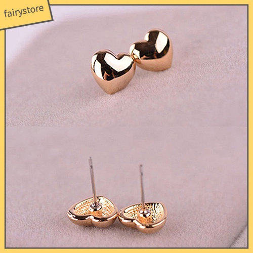 1 Đôi Bông Tai Hình Trái Tim Nhỏ Dễ Thương Dành Cho Nữ