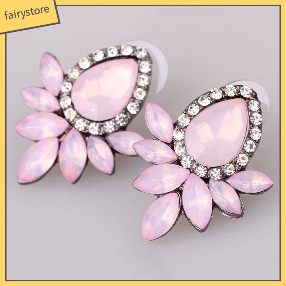 Bông Tai Giọt Nước Đính Đá Sang Trọng Cho Nữ