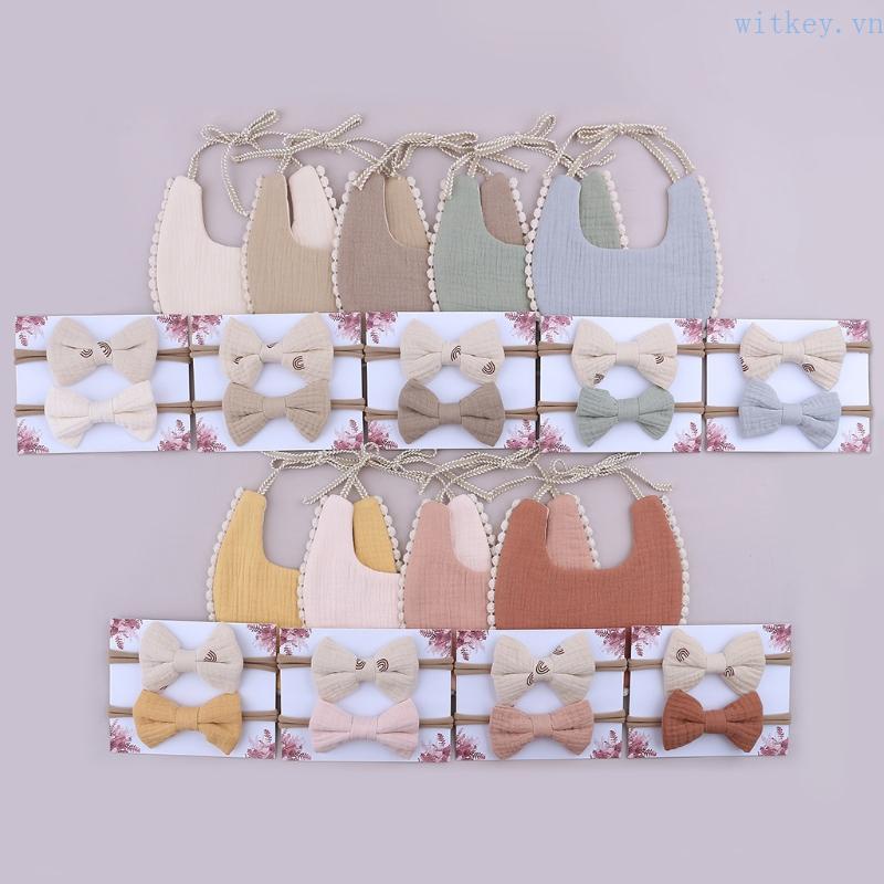 Tạp Dề Kèm 2 Băng Đô Mềm Mại Dành Cho Bé Gái