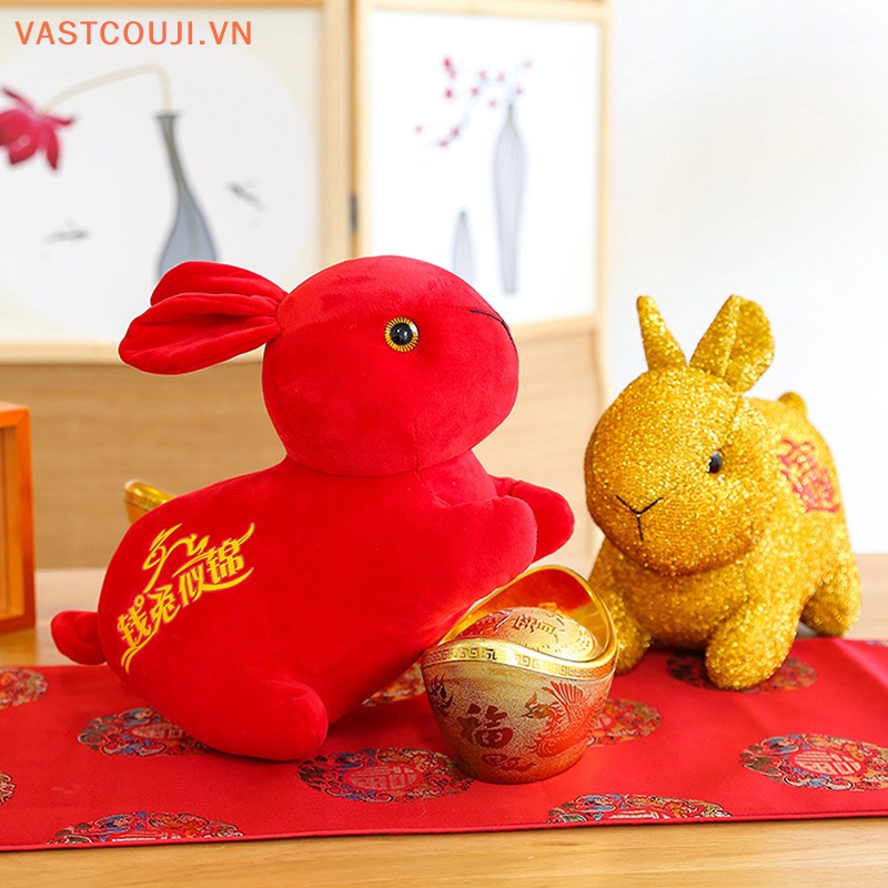 Thỏ Nhồi Bông 20cm Trang Trí Năm Mới Phong Cách Trung Hoa