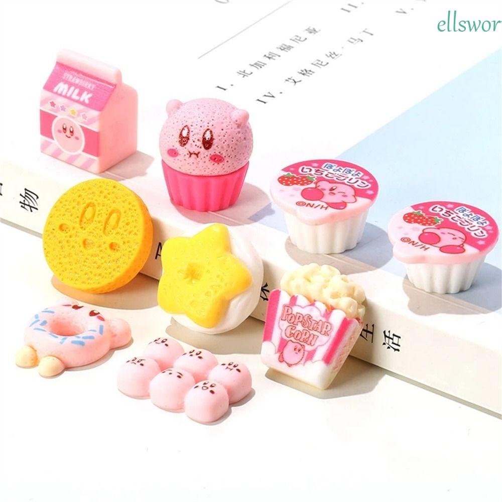Bộ Mô Hình Bánh Cupcake Hoạt Hình Kirby Bằng Nhựa Resin DIY
