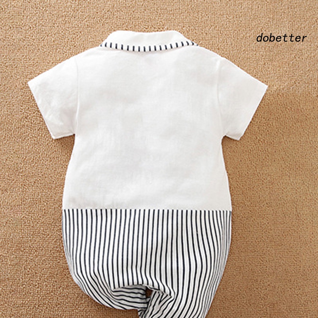 Bộ Đồ Ngủ Liền Thân Tay Ngắn Phong Cách Quý Ông Thời Trang Xuân Hè Cho Bé Sơ Sinh