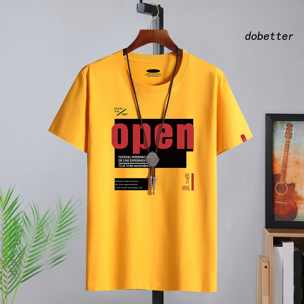 Áo Thun Tay Ngắn Cổ Tròn In Chữ Thoải Mái Thời Trang Mùa Hè Cho Nam