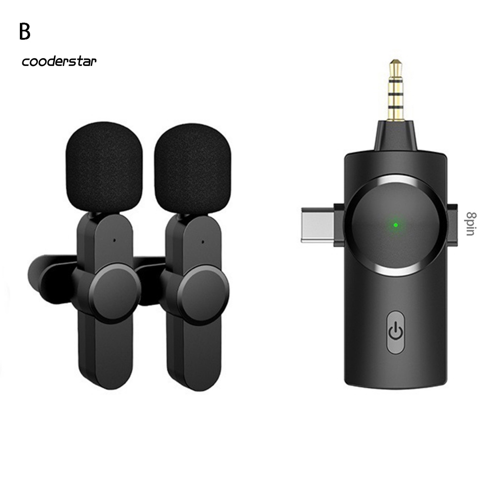 1 Bộ Micro Không Dây 2.4G 3.5mm / Type-C / 8-Pin Giảm Tiếng Ồn Đa Hướng