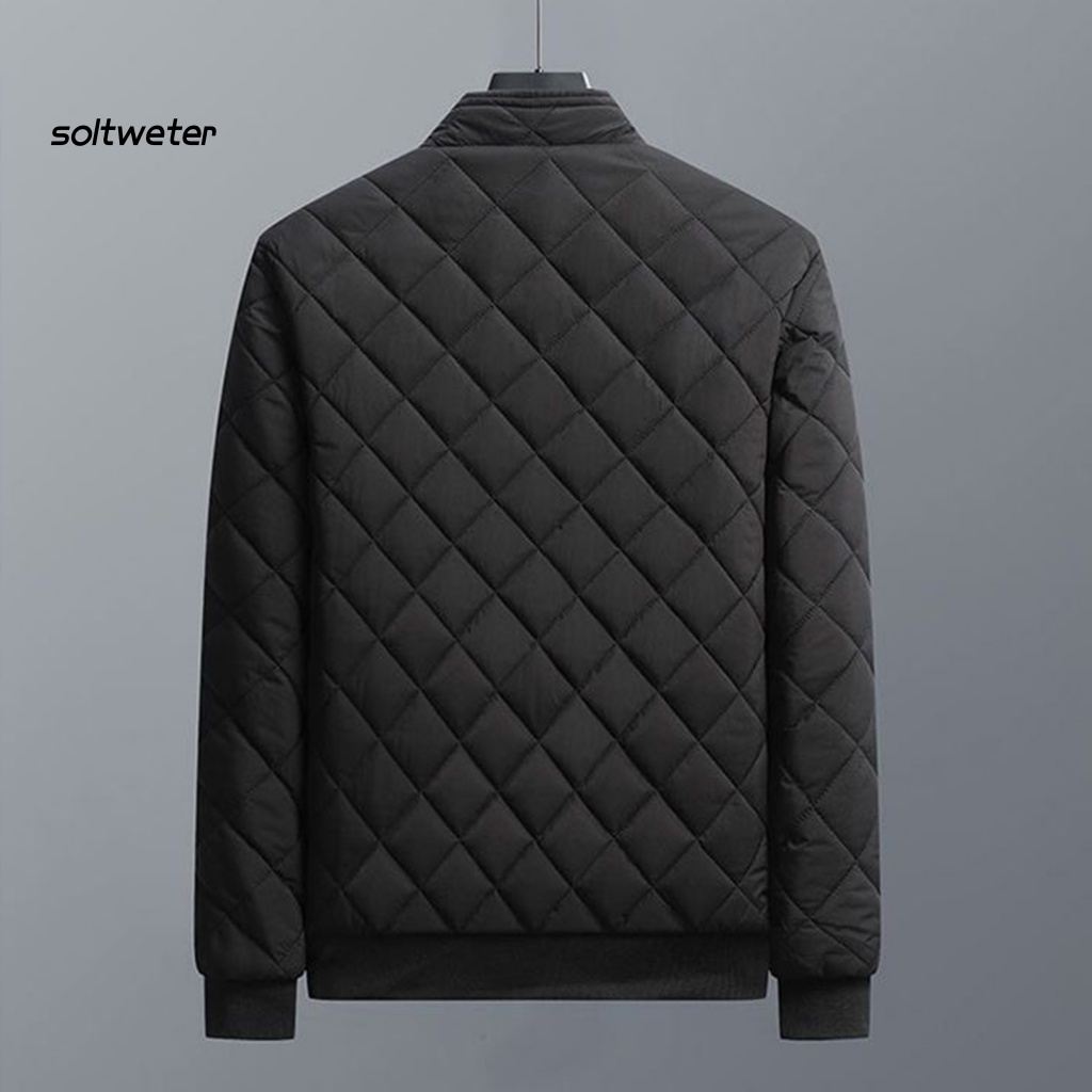 Áo Khoác Bomber Lót Cotton Màu Trơn Chống Lạnh Plus Size Cho Nam