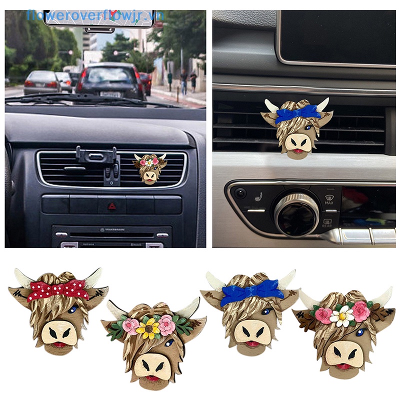 1 Kẹp Khuếch Tán Không Khí Trên Xe Hơi Hình Bò Sữa Dễ Thương