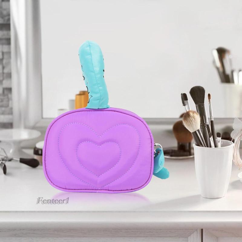 [Fenteer1] Túi Đựng Mỹ Phẩm / Đồ Trang Điểm Đa Năng Họa Tiết Trái Tim Trang Trí Thời Thượng Cho