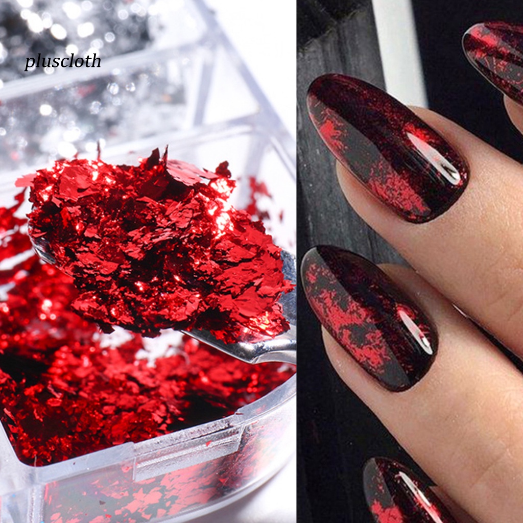 &lt; Pluscloth &gt; Hộp Giấy Foil 6 Ngăn Dán Móng Nghệ Thuật Kết Cấu Sáng Tạo Đáng Yêu Dùng Để Trang Trí Móng Cá Nhân Sử Dụng Cá Nhân