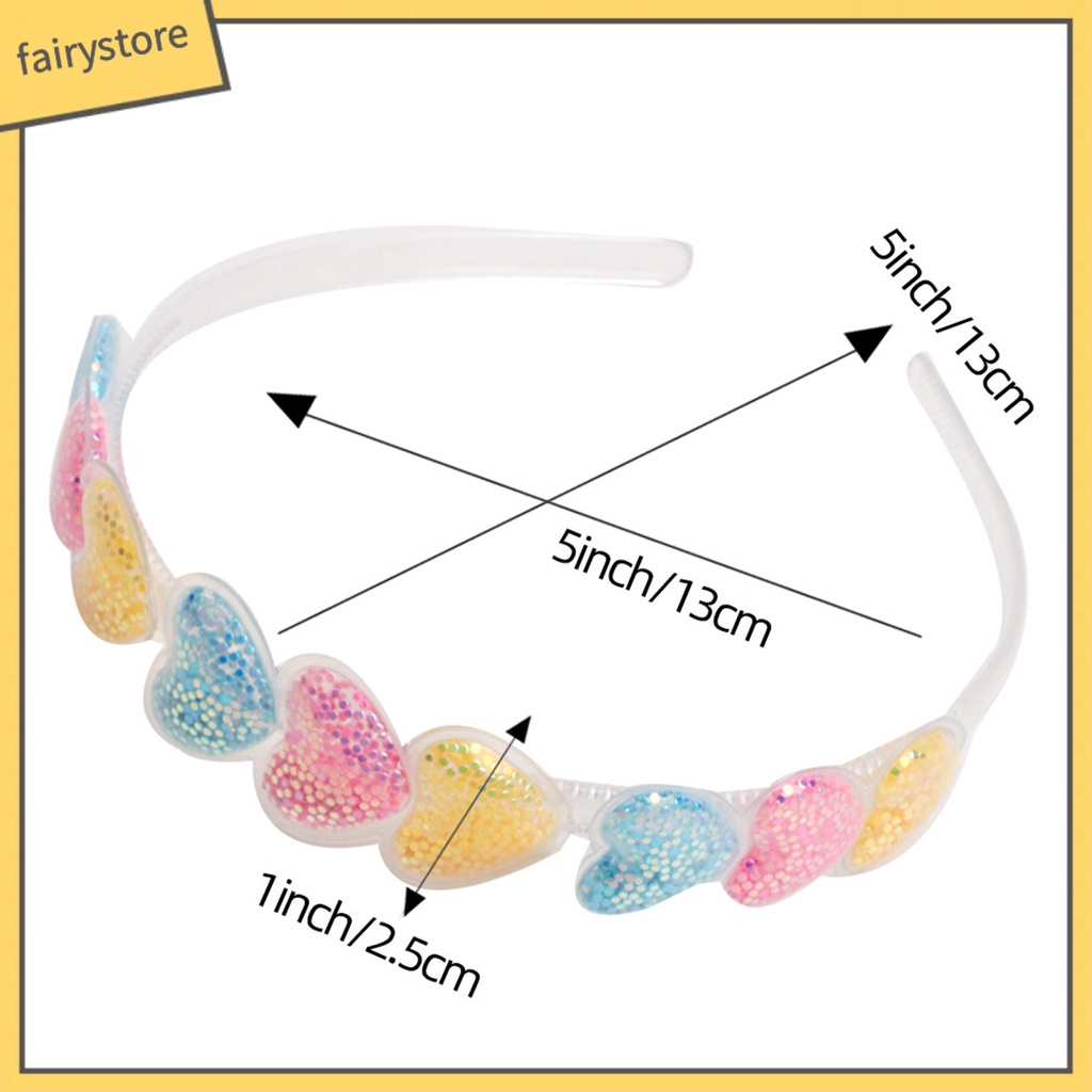 Cài Tóc Hình Trái Tim Trong Suốt Đính Kim Sa Lấp Lánh Dễ Thương Cho Nữ