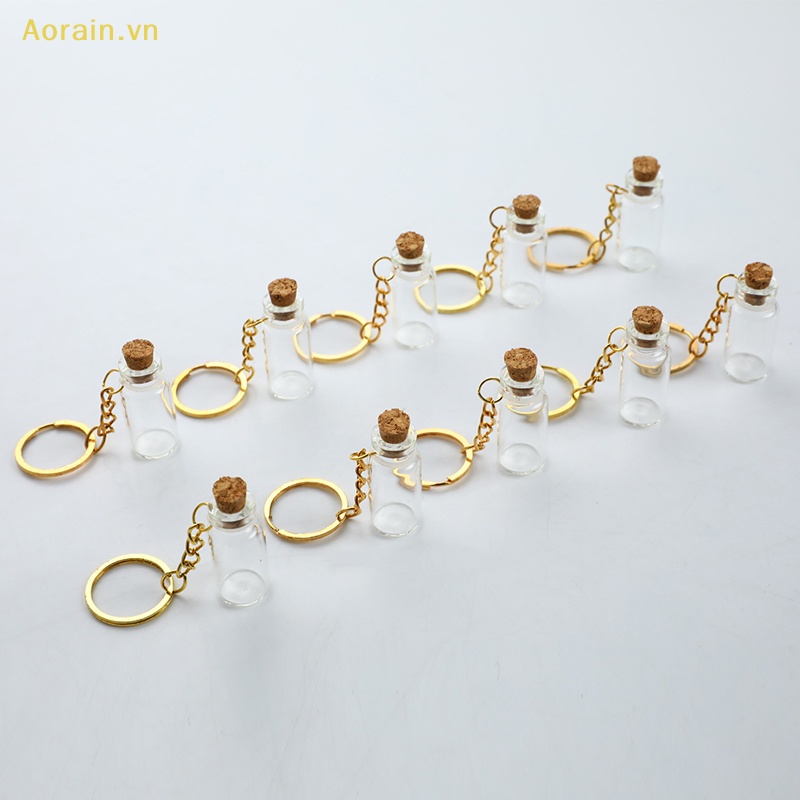 {Aorain} Set 5 Lọ Thủy Tinh Mini Đựng Điều Ước Có Mặt Dây Chuyền
