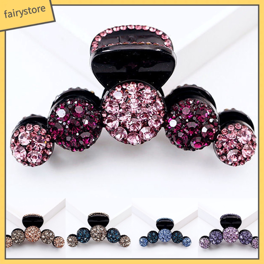 Kẹp Tóc Càng Cua Lớn Đính Đá Sáng Màu Sắc Tươi Sáng