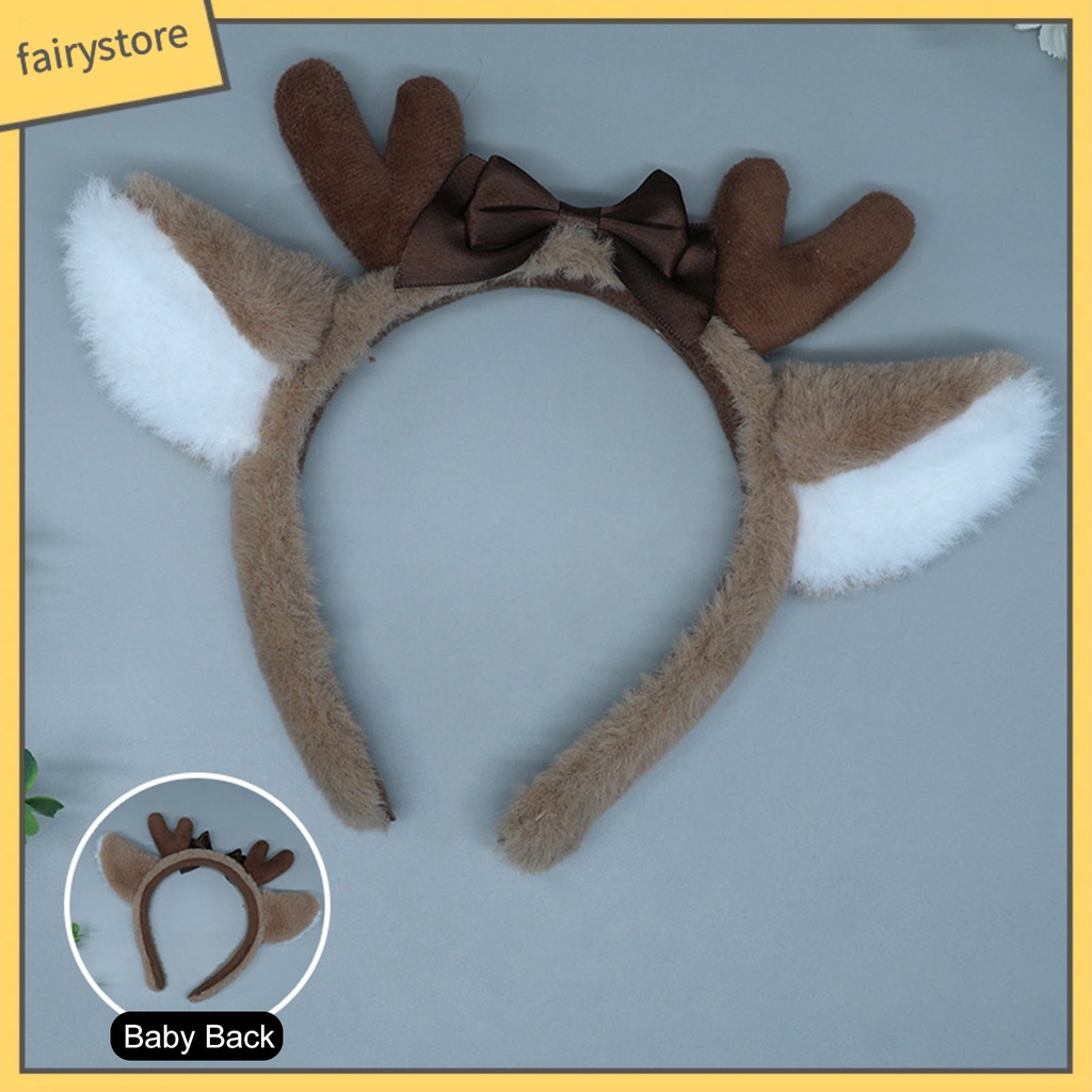 [FRO] Băng Đô Cài Tóc Tai Hươu Bông Ruy Băng Tích Hợp Giá Đỡ Hình Tai Động Vật Hóa Trang Tiệc Halloween / Giá