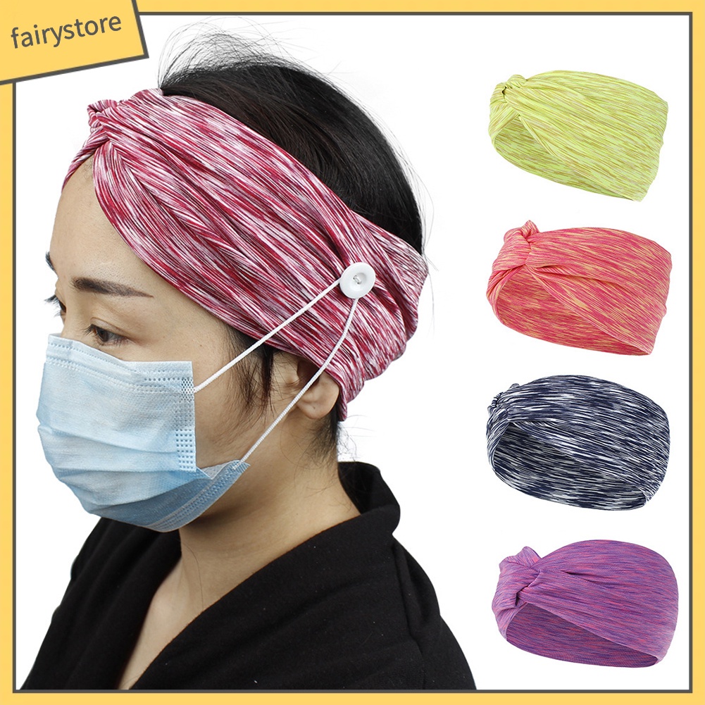 Set 3 Băng Đô Cài Tóc Thấm Hút Mồ Hôi Thắt Nút Chéo Thời Trang Unisex Tập Gym / Thể Thao