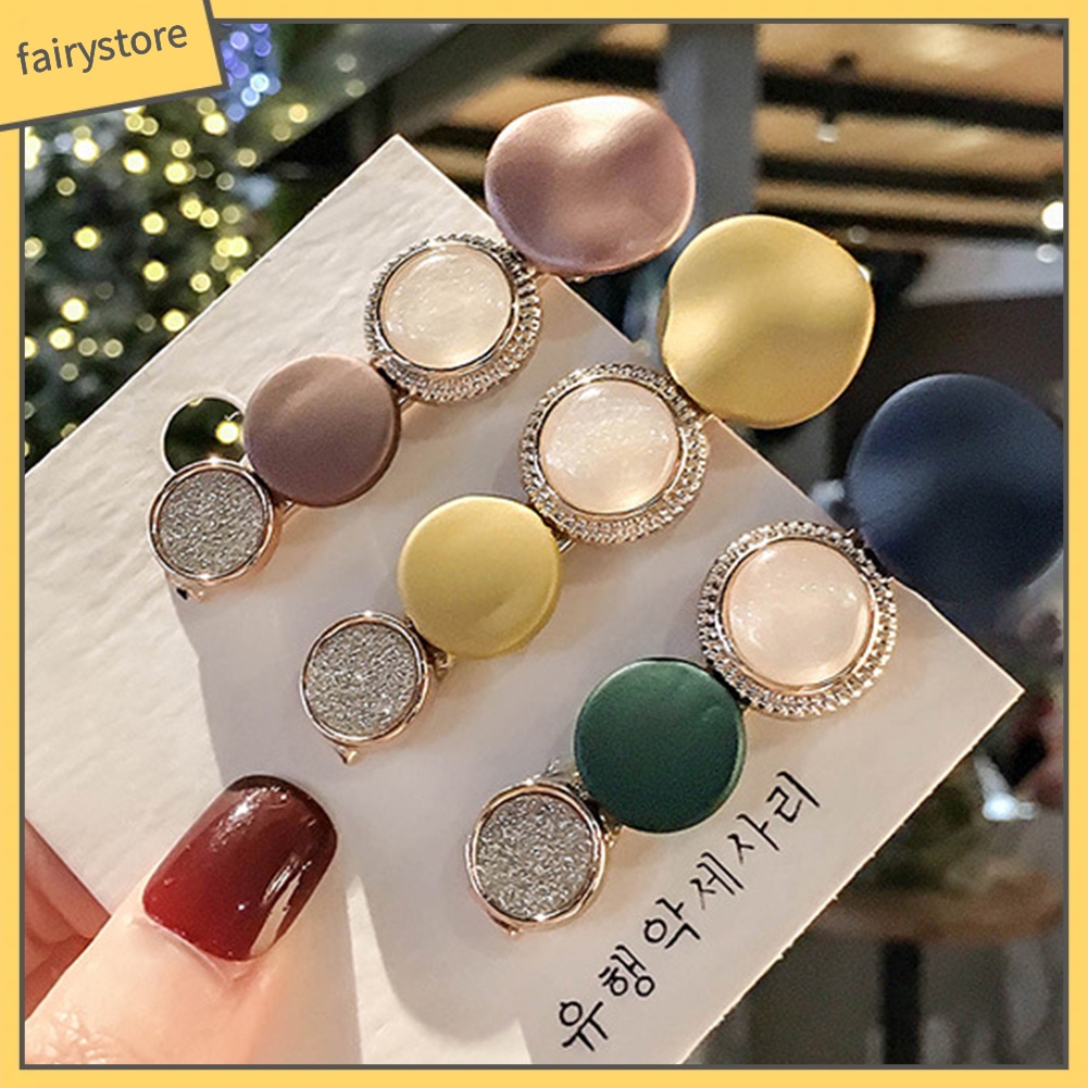 Kẹp Tóc Hình Tròn / Vuông Thời Trang Cho Nữ