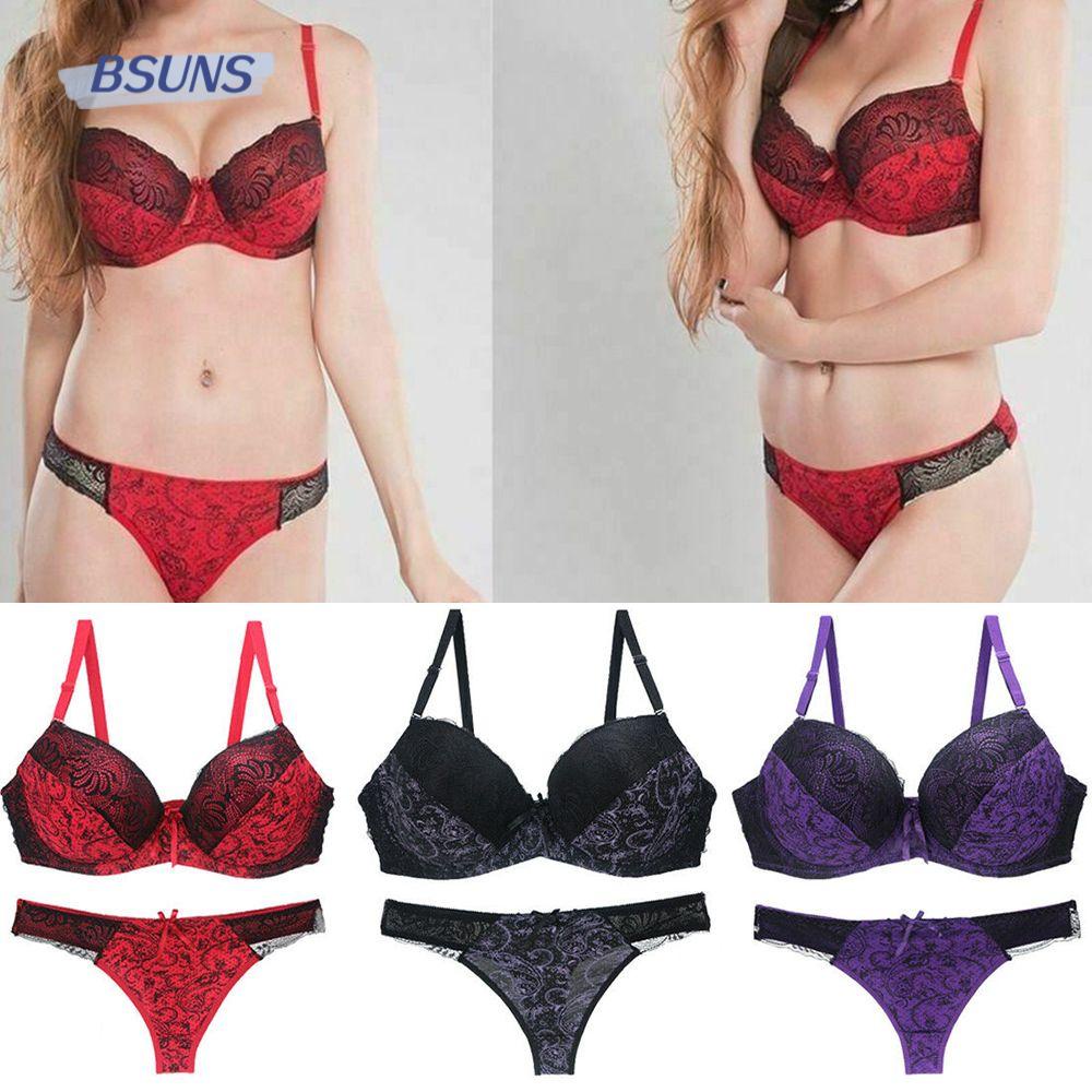 Bộ Đồ Lót Ren Cổ V Xẻ Sâu Màu Trơn Cỡ Lớn Thiết Kế Quyến Rũ Cho Nữ