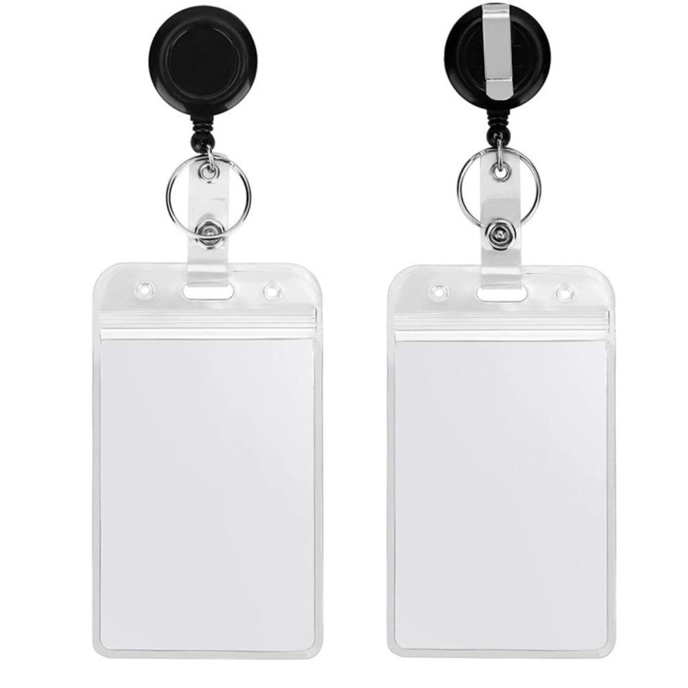 Set 2 Móc Khóa Gắn Thẻ ID / Tên Có Thể Xoay Được Tiện Dụng Kèm 2 Dây Đeo