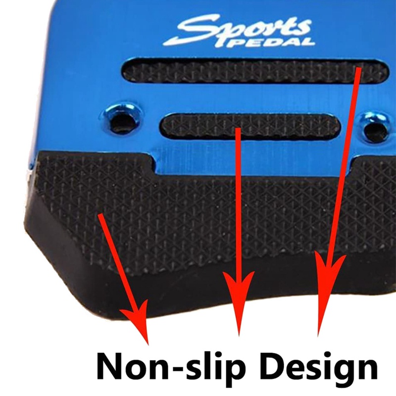 Bộ 3 Vỏ Bọc Bàn Đạp Ga / Phanh Ga / Phanh Ly Hợp Chống Trượt Màu Xanh Dương Cho MT