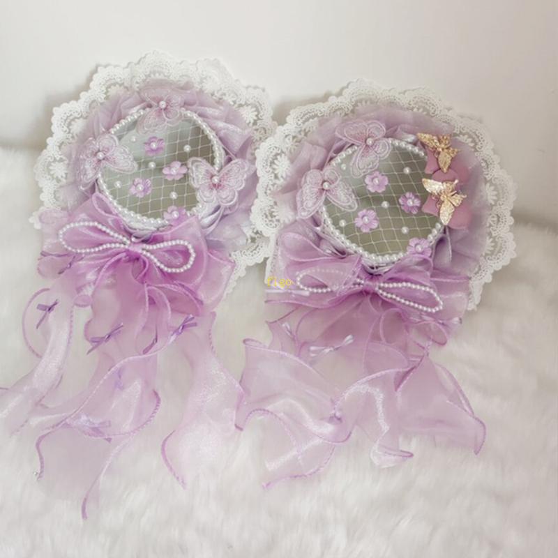 Cài Tóc Đính Nơ Ren Bèo Phong Cách Lolita Cổ Điển