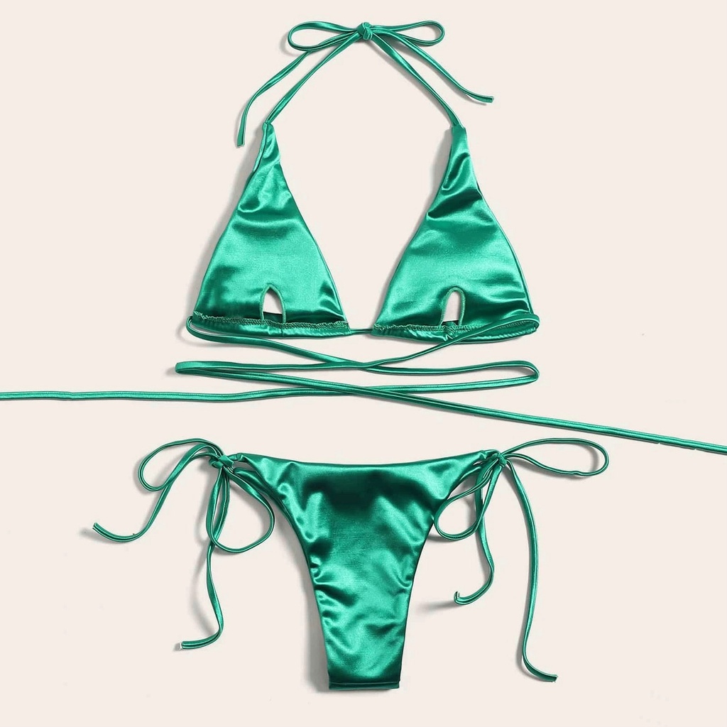 Bộ Bikini 2 Mảnh Màu Sắc Thời Trang Gợi Cảm Cho Nữ