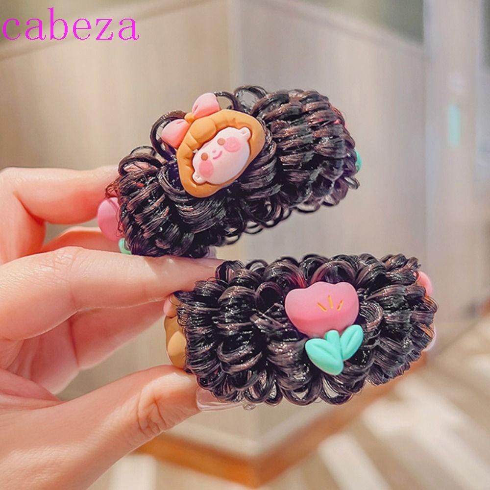 CABEZA Tóc Giả Nối Dài Bằng Sợi Tổng Hợp Cao Cấp Tự Nhiên In Họa Tiết Hoạt Hình Dễ Thương Thời Trang Mùa Hè Cho Bé Gái