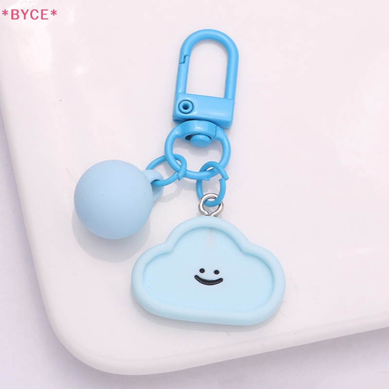 Móc Chìa Khóa Mặt Tròn In Hình Đám Mây / Trái Tim / Tai Nghe Thời Trang Cho Nữ Mới