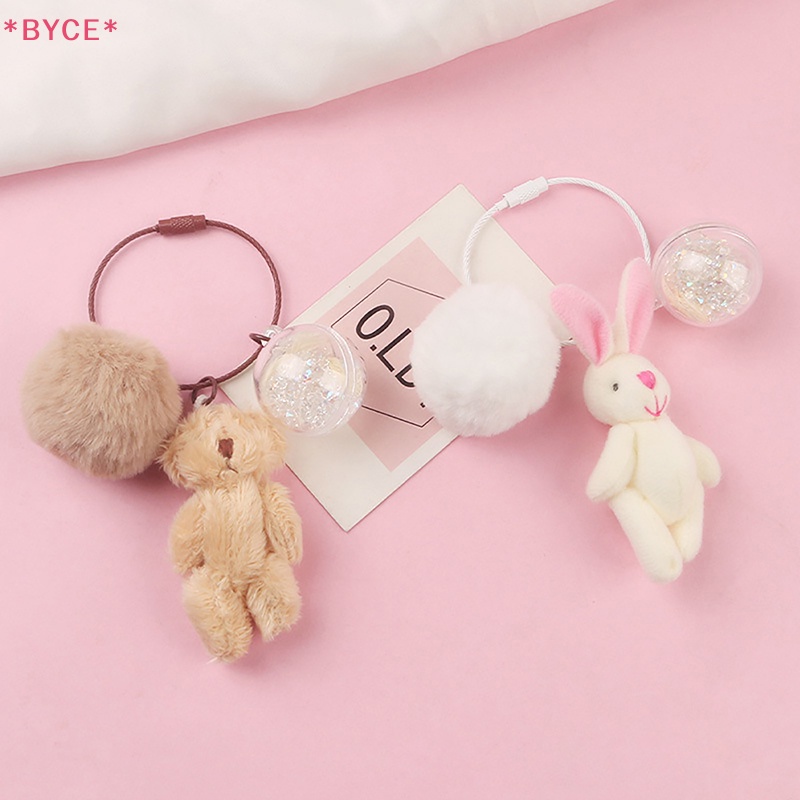 Móc Khóa Hình Gấu / Thỏ Nhồi Bông Đáng Yêu Dành Cho Bé Gái Mới