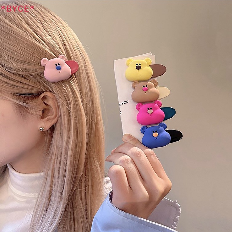 Bộ 2 Kẹp Tóc Nhỏ Hình Gấu Siêu Dễ Thương Cho Bé Gái Mới