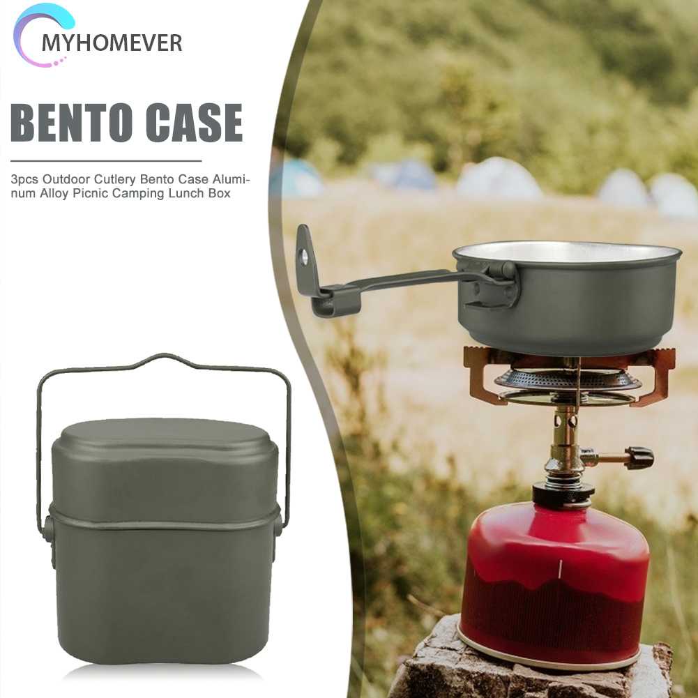 Bộ 3 Dụng Cụ Nấu Ăn Bằng Nhôm Tiện Lợi Đi Cắm Trại