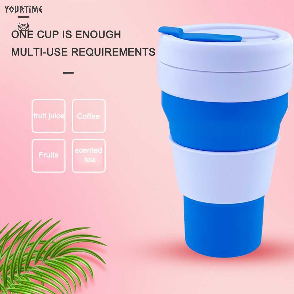 Cốc Uống Cà Phê 475ml Bằng Silicone Có Thể Tháo Rời Tiện Dụng Mang Theo Du Lịch