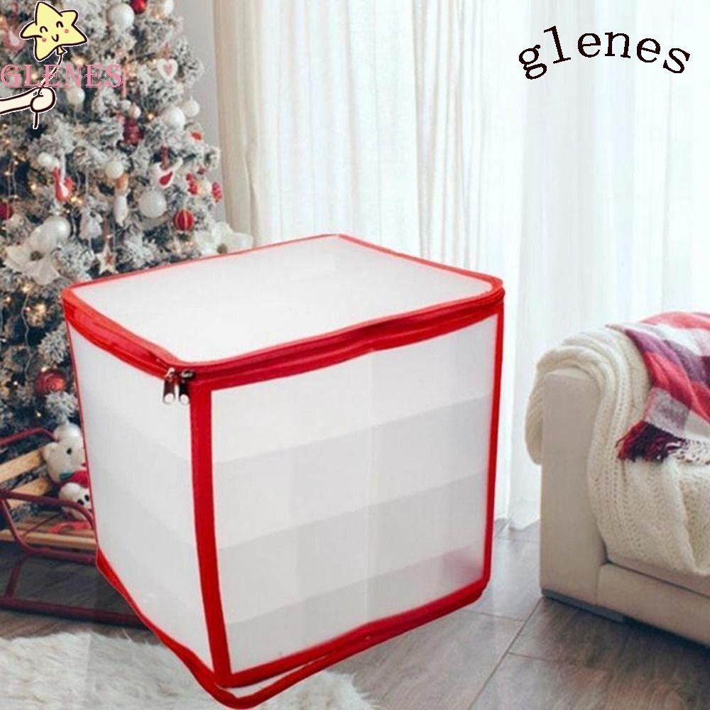 Hộp Đựng Đồ Chơi 64 Ngăn Phân Loại Bằng Nhựa PP Họa Tiết Giáng Sinh Có Nắp Đậy Sức Chứa Lớn Siêu Bền