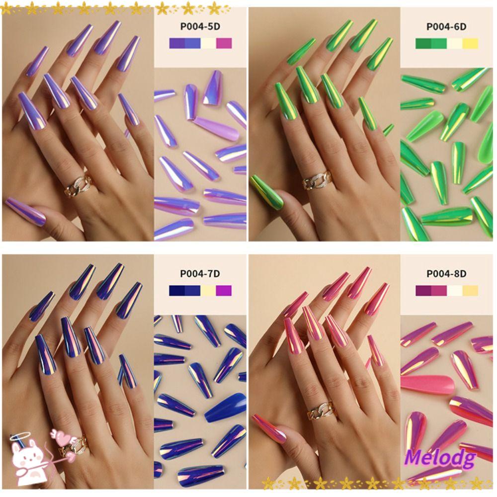 Bộ 24 Móng Tay Giả Hình Chữ T Che Phủ Toàn Diện Dạng Nhấn