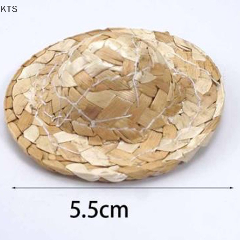 Bộ 2 Nón Rơm Mini 5.5cm Trang Trí Nhà Búp Bê