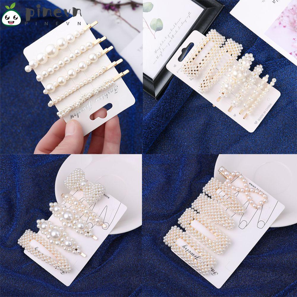 Set 5 / 6 Kẹp Tóc Kim Loại Họa Tiết Hoa Vintage