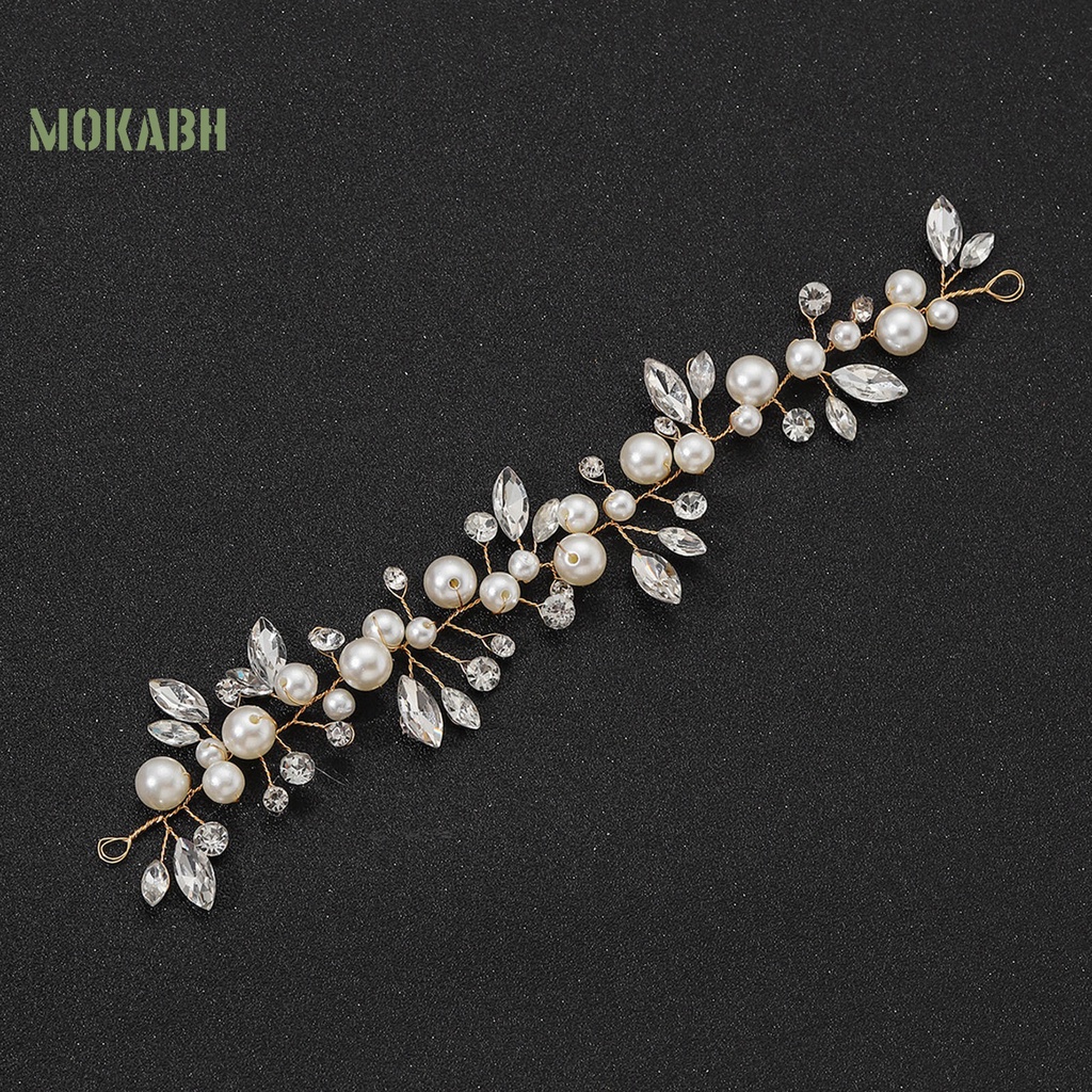 [Mok Abh] Cài Tóc Đính Đá Và Ngọc Trai Giả Phong Cách Công Chúa Cho Cô Dâu / Trang Trí Biểu Diễn Đám Cưới