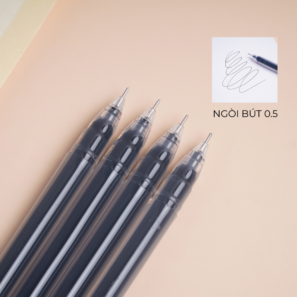 Bút Gel Ngòi 0.5mm Văn Phòng Phẩm PATO Màu Đen Đỏ Xanh B65