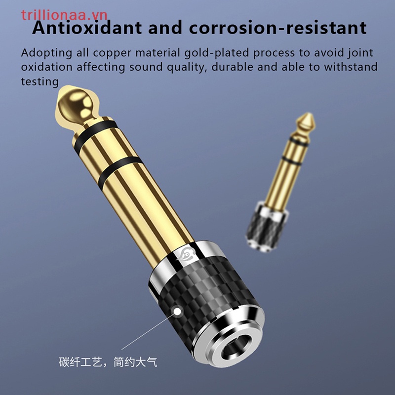 Đầu Nối Chuyển Đổi Âm Thanh Từ Giắc Cắm 6.35mm Sang Ổ Cắm 3.5mm 1 / 4 "1 / 8" 6.35 Sang 3.5 VN