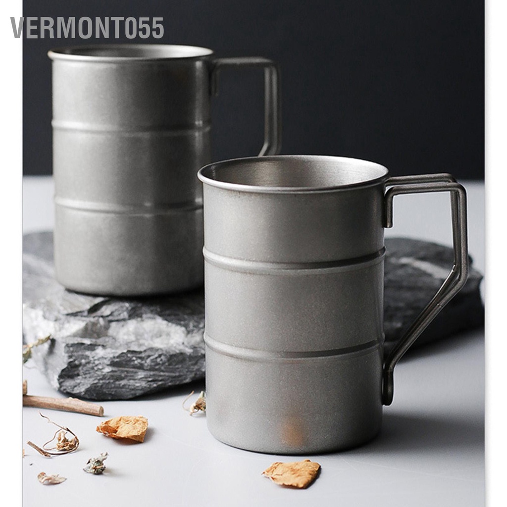 Vermont055 Cốc bia 304 Thép không gỉ Phong cách Retro Hình dạng tre tròn cắm trại cho trong nhà ngoài trời