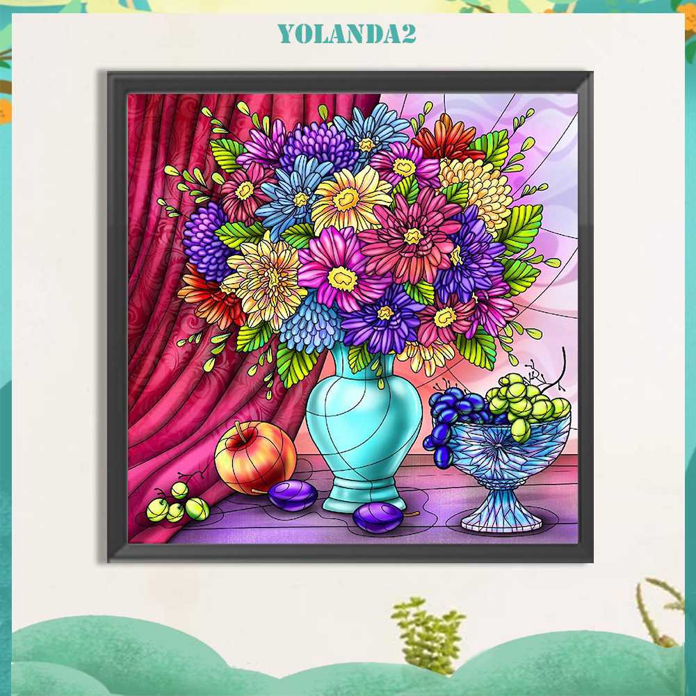 Tranh Đính Đá Kim Cương Toàn Bộ 5D DIY Hình Vẽ Hoa Trang Trí Nhà Cửa