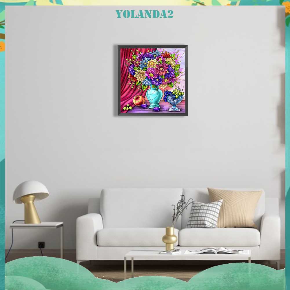 Tranh Đính Đá Kim Cương Toàn Bộ 5D DIY Hình Vẽ Hoa Trang Trí Nhà Cửa