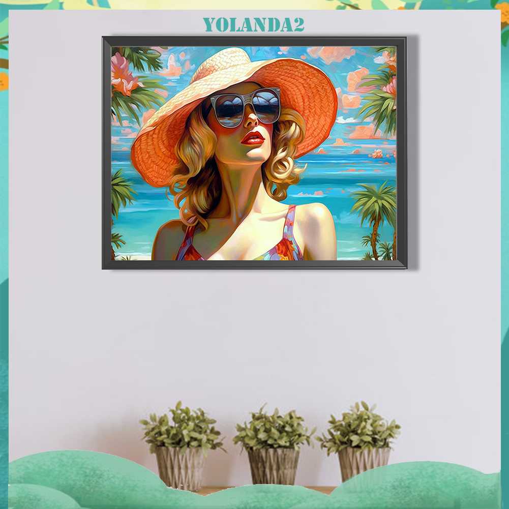 Tranh Đính Đá Kim Cương Toàn Bộ 5D DIY Hình Vẽ Người Phụ Nữ Trang Trí Nhà Cửa