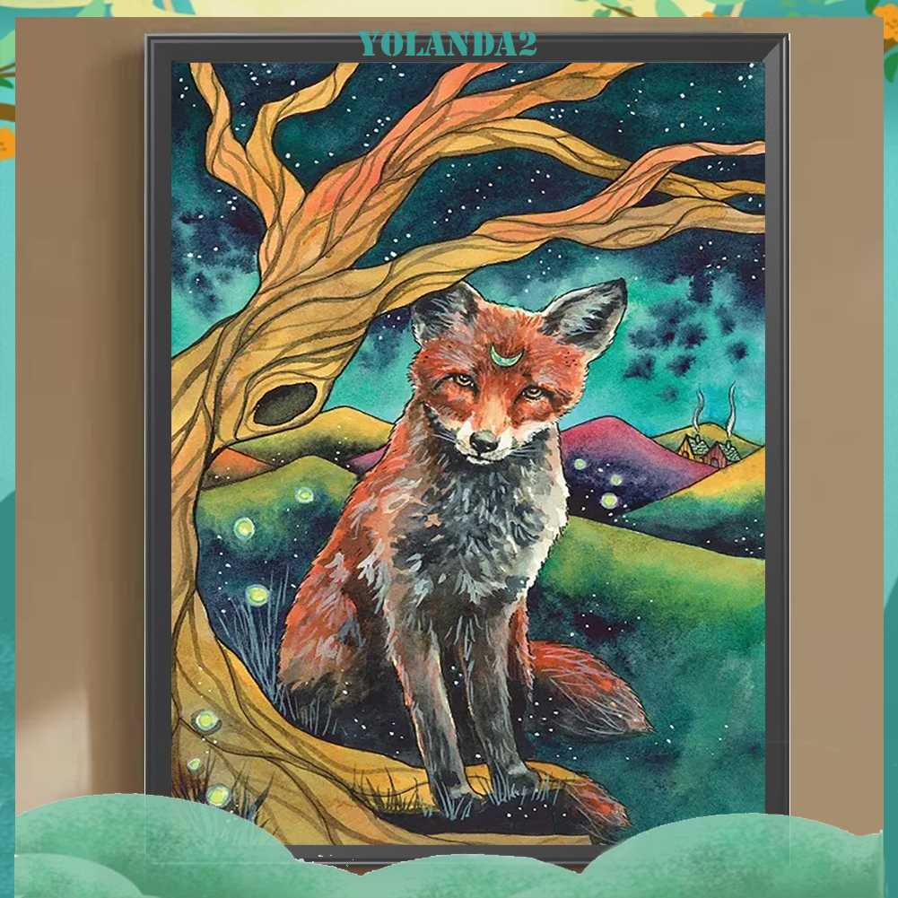 Bộ Tranh Đính Đá 5D Họa Tiết Chú Cáo Độc Đáo DIY Dùng Trang Trí Nhà Cửa