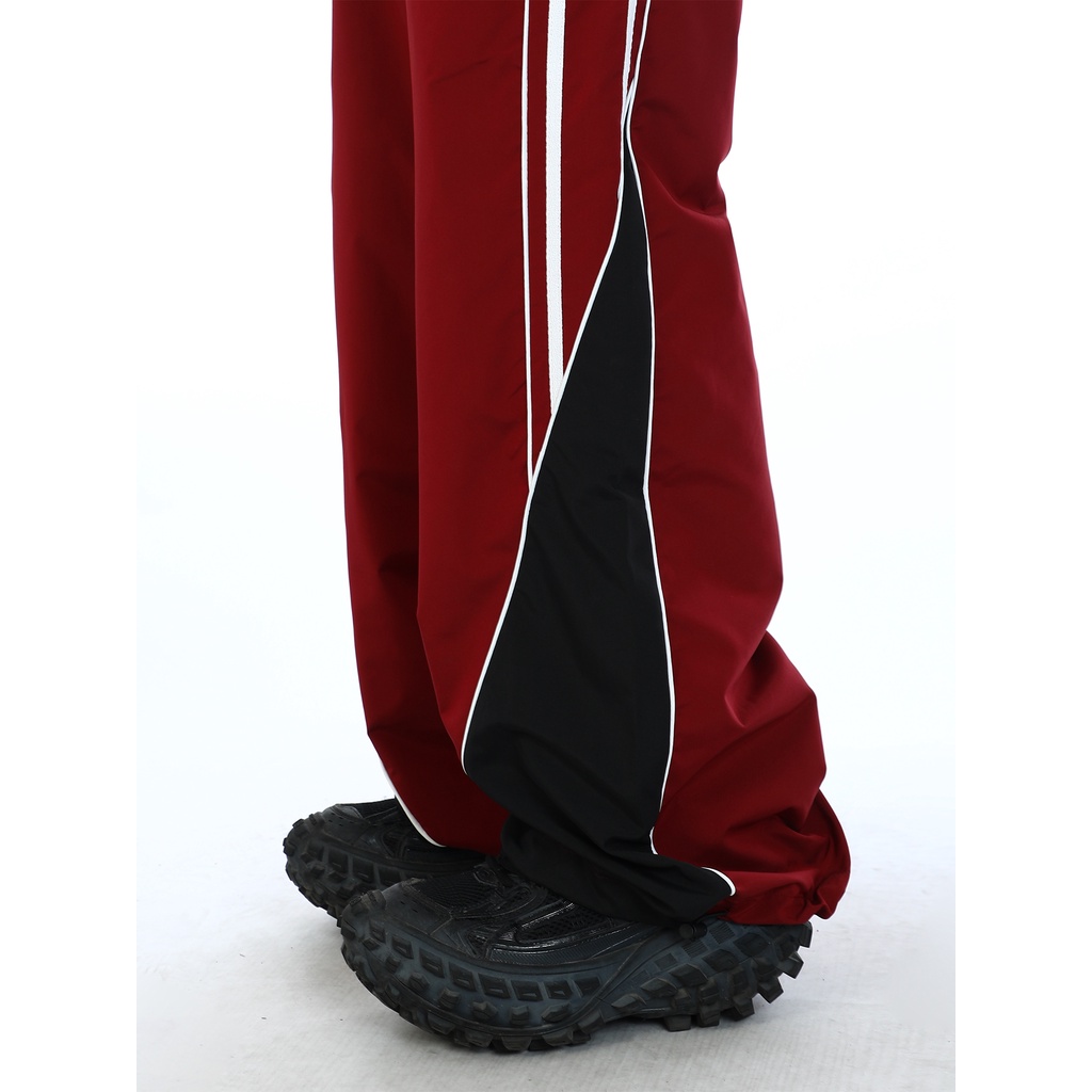 Maxdstr Quần Dài Ống Loe Thẳng Họa Tiết Kẻ Sọc Hai Bên Thiết Kế Retro Mỹ Cao Cấp