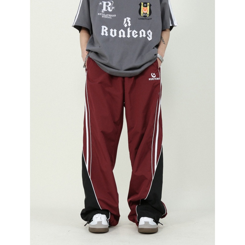 Quần Dài Thể Thao Dáng Rộng Phối Màu Sắc Bắt Mắt Phong Cách Retro