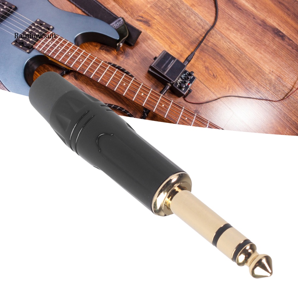 Set 10 Phích Cắm Bằng Hợp Kim Kẽm Mạ Vàng Hai Kênh 6.35mm Cho Đàn Guitar Điện DIY