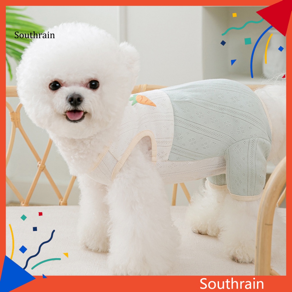 So Bộ Đồ Ngủ Liền Thân Giữ Ấm Bốn Chân Thoáng Khí Phong Cách Đơn Giản Cho Cún Cưng